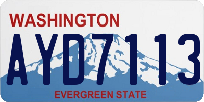 WA license plate AYD7113