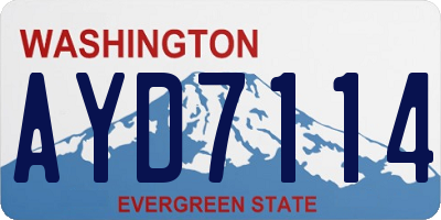 WA license plate AYD7114
