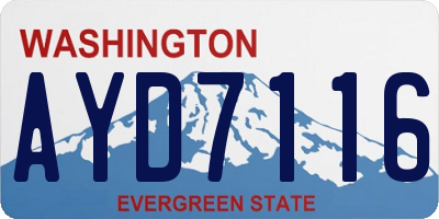 WA license plate AYD7116