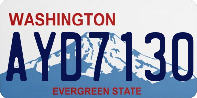 WA license plate AYD7130