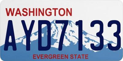 WA license plate AYD7133