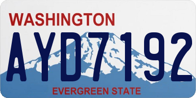 WA license plate AYD7192