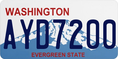 WA license plate AYD7200