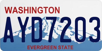 WA license plate AYD7203
