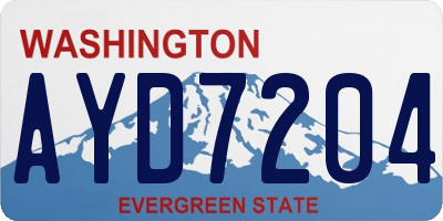 WA license plate AYD7204