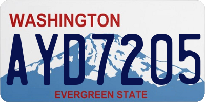 WA license plate AYD7205