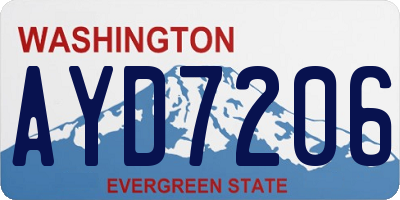 WA license plate AYD7206