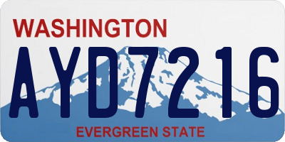WA license plate AYD7216