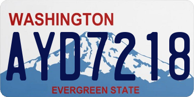 WA license plate AYD7218