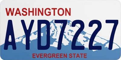 WA license plate AYD7227
