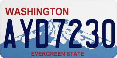 WA license plate AYD7230