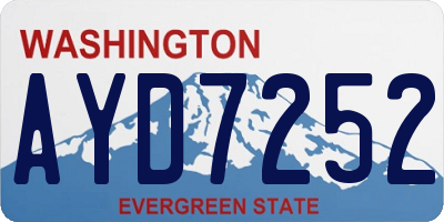 WA license plate AYD7252
