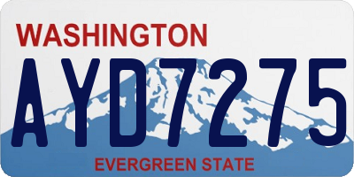 WA license plate AYD7275