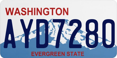 WA license plate AYD7280