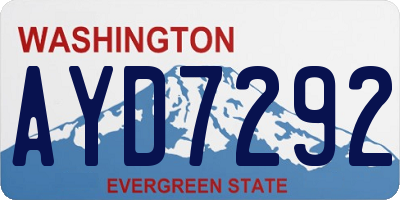WA license plate AYD7292