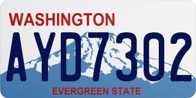 WA license plate AYD7302