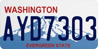 WA license plate AYD7303