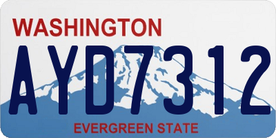 WA license plate AYD7312
