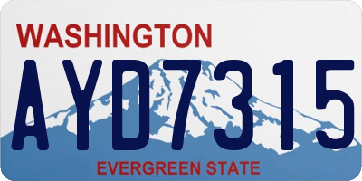 WA license plate AYD7315