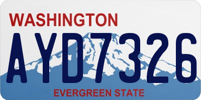 WA license plate AYD7326
