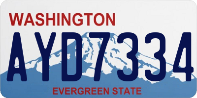 WA license plate AYD7334
