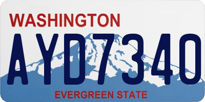 WA license plate AYD7340
