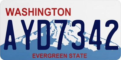 WA license plate AYD7342