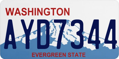WA license plate AYD7344