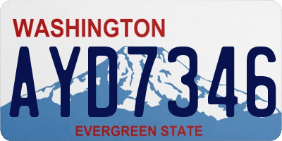 WA license plate AYD7346