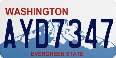 WA license plate AYD7347