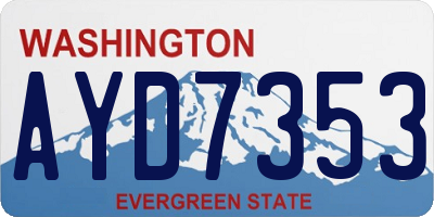 WA license plate AYD7353