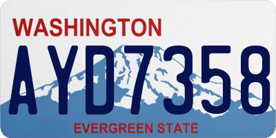 WA license plate AYD7358