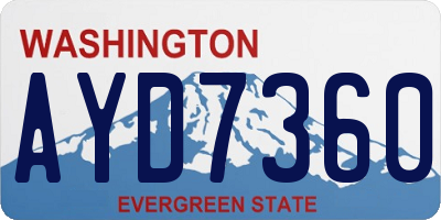 WA license plate AYD7360