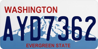 WA license plate AYD7362