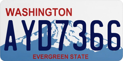 WA license plate AYD7366