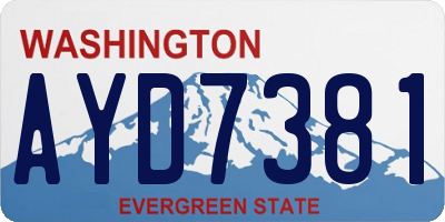 WA license plate AYD7381
