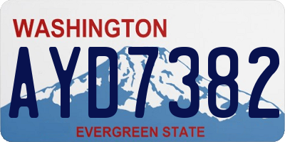 WA license plate AYD7382
