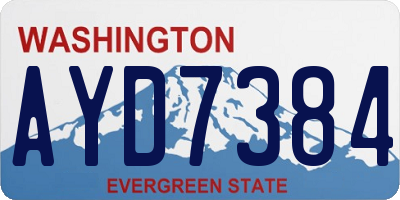 WA license plate AYD7384