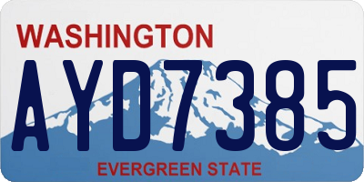 WA license plate AYD7385