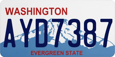 WA license plate AYD7387