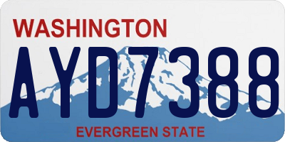 WA license plate AYD7388