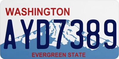 WA license plate AYD7389