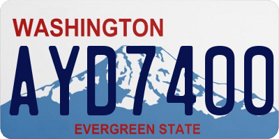 WA license plate AYD7400