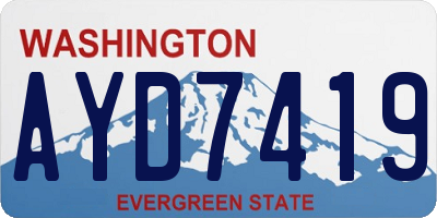 WA license plate AYD7419