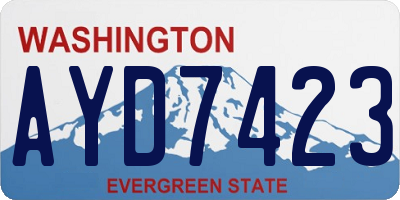 WA license plate AYD7423