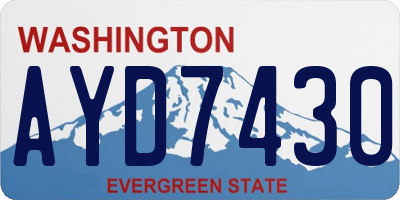 WA license plate AYD7430