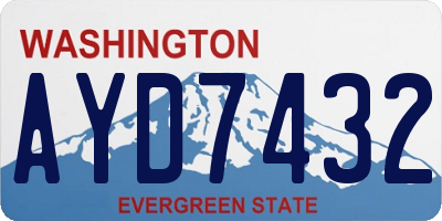 WA license plate AYD7432