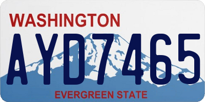 WA license plate AYD7465