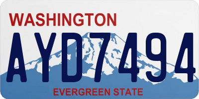 WA license plate AYD7494