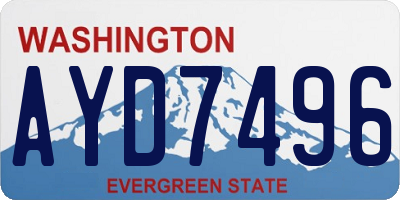WA license plate AYD7496